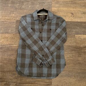 REI Cooperative Blue and Grey Wallace Lake Plaid Shirt
